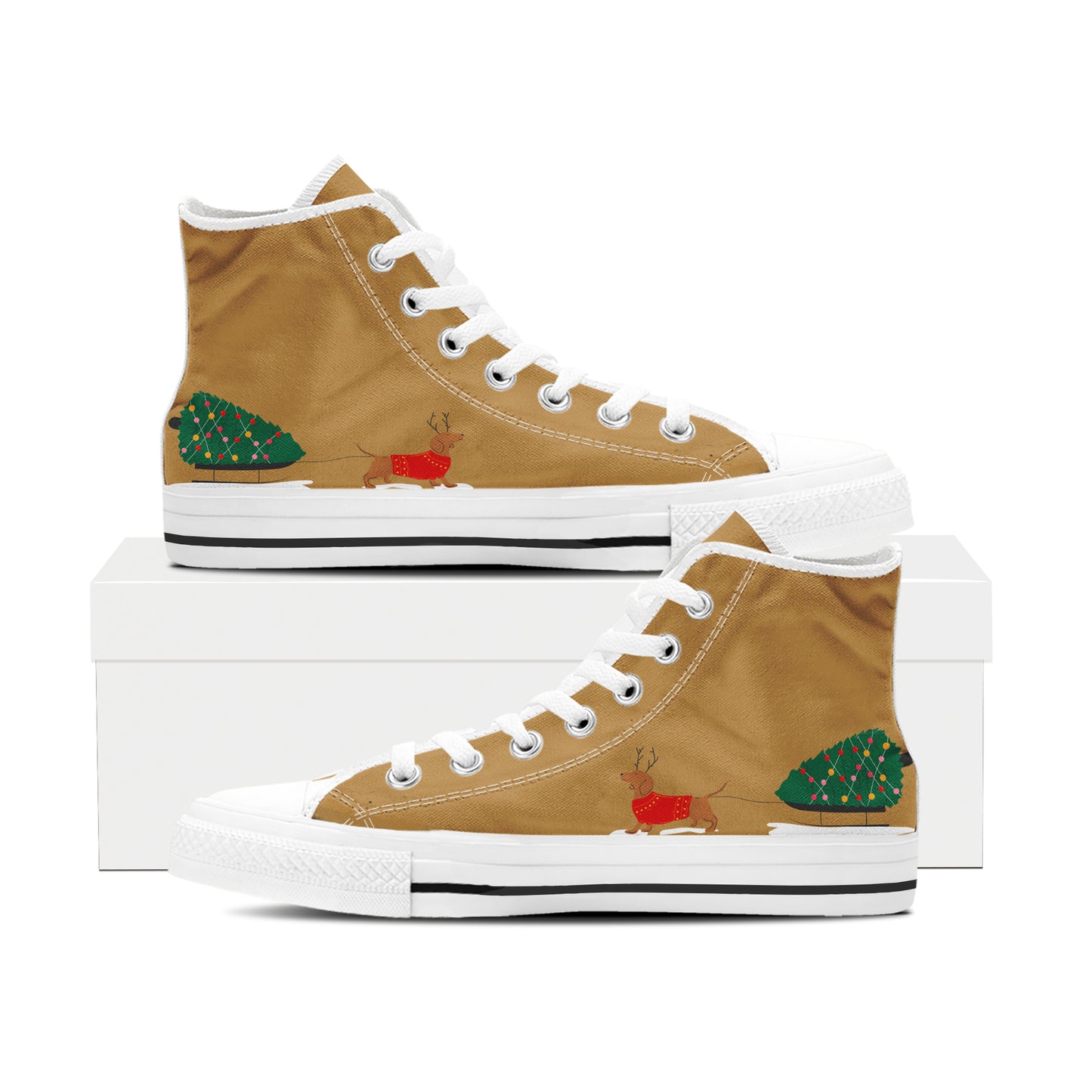 Funny "I'll Be Jolly Later" High Top Canvas Shoes | Grumpy Cat Christmas Sneakers