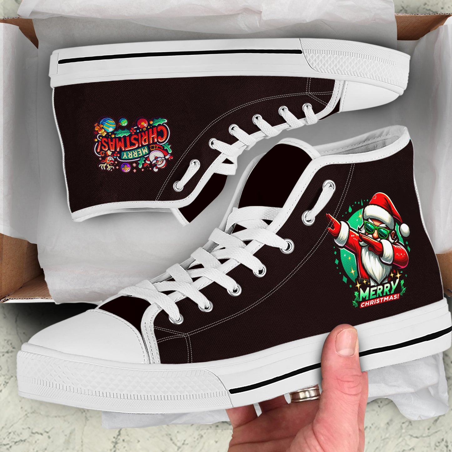 Funny Meltdown Snowman High Top Canvas Shoes | "I'm Fine" Christmas Meme Sneakers