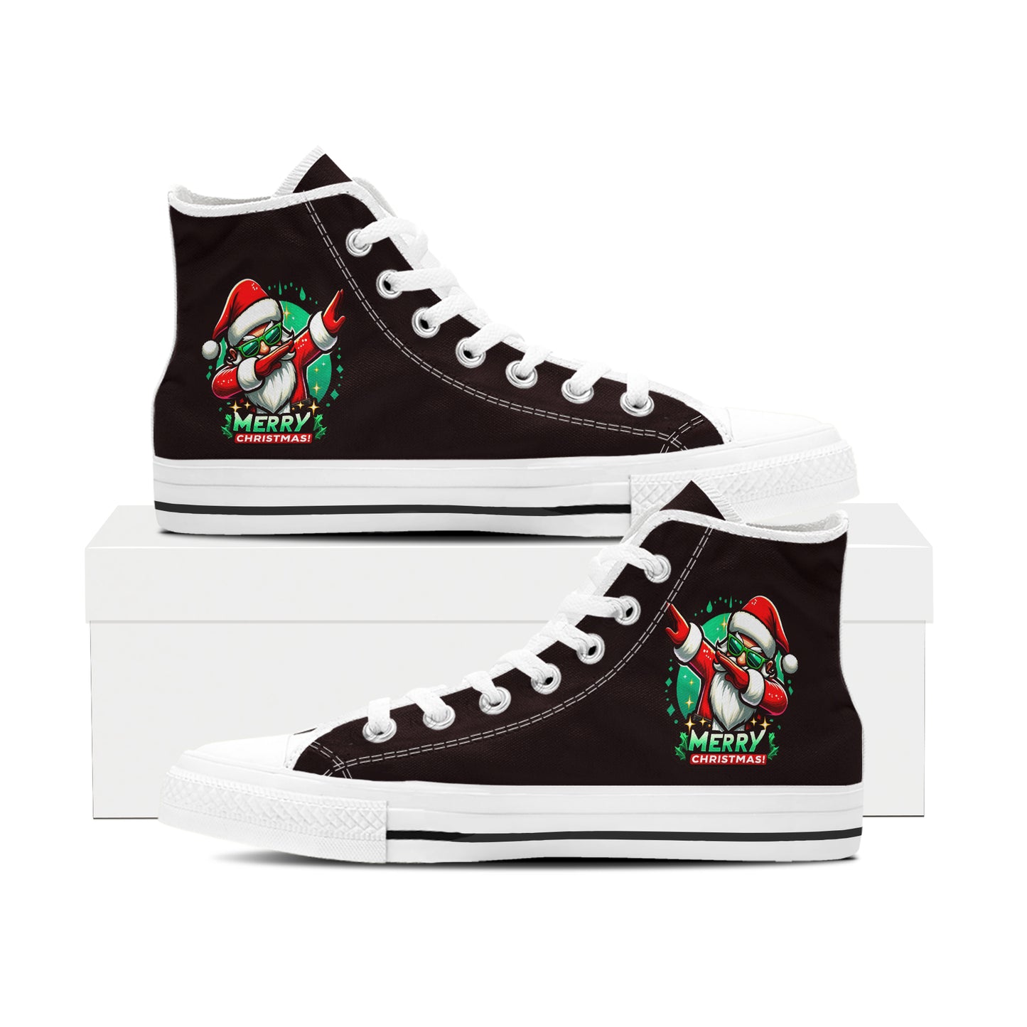 Funny Meltdown Snowman High Top Canvas Shoes | "I'm Fine" Christmas Meme Sneakers
